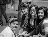 Queen Street Auckland city, black and white photo by Mike Wheelton